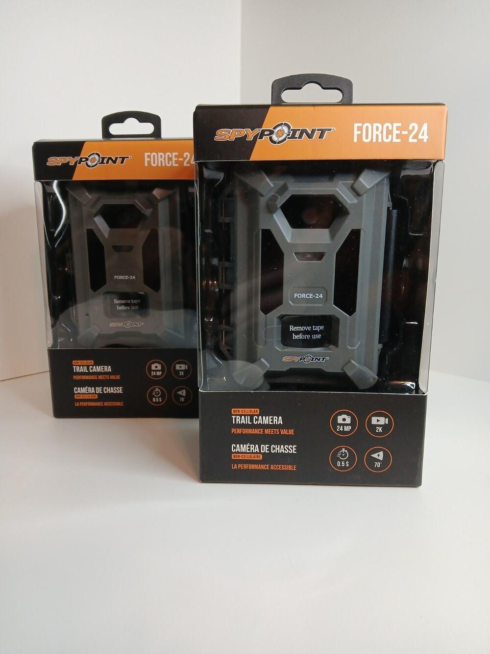 Lot of 2 Spypoint Force-24MP Non-Cellular Trail Cameras 2k Video Sound NEW READ